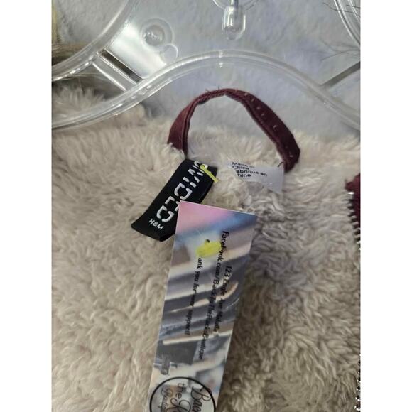 H&M Divided Faux Fur Lined Parka Jacket - Maroon US 2 - Picture 5 of 6